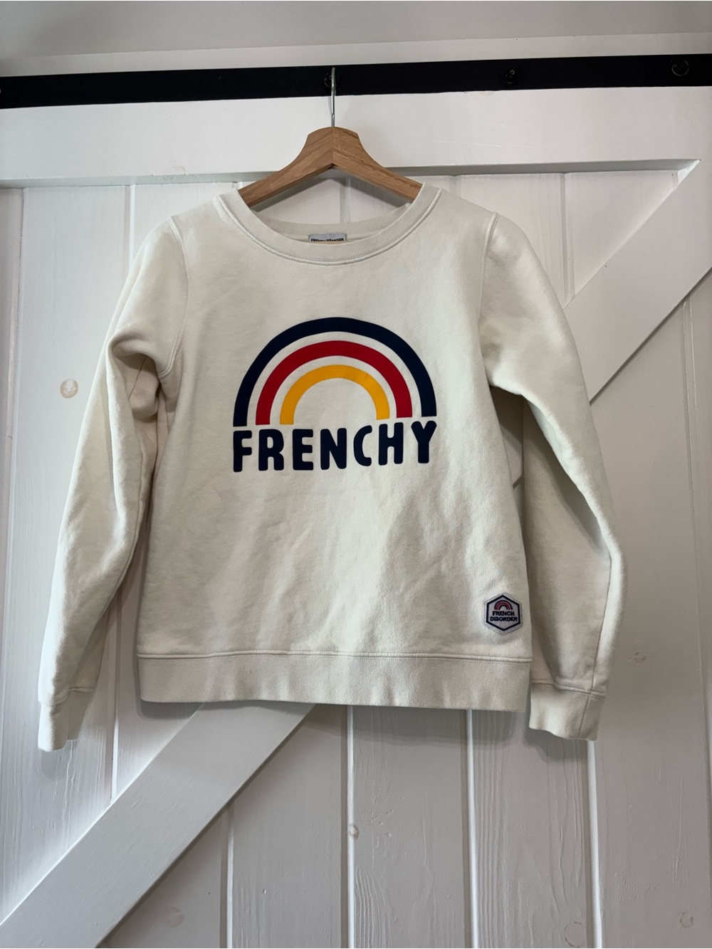 French Disorder Frenchy Rainbow Graphic Cotton Fleece Sweatshirt White XS - Picture 2 of 8